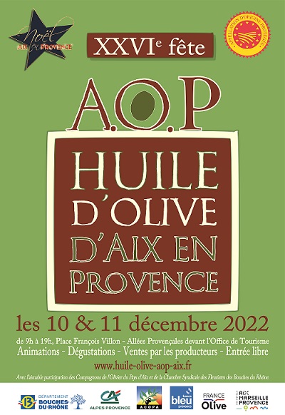 26ème Fête de l’Huile d’Olive d’Aix-en-Provence AOP les 10 et 11 décembre 2022