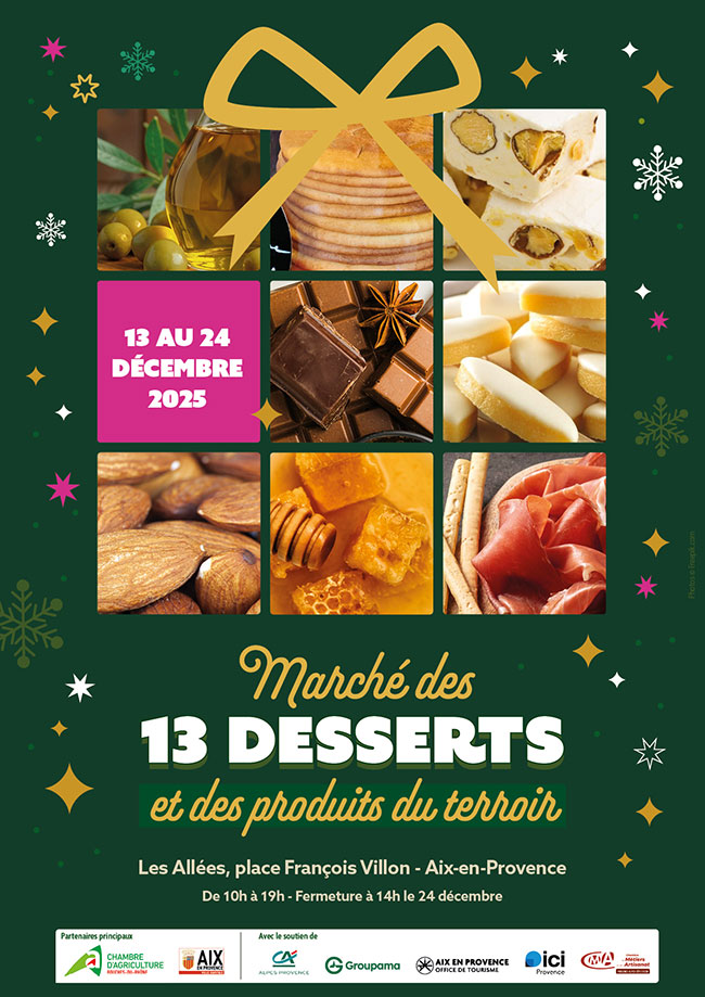 Espace dédié à l'Huile d'Olive AOP d'Aix-en-Provence au Marché des 13 Desserts du Samedi 13 au Mercredi 24 Décembre 2025